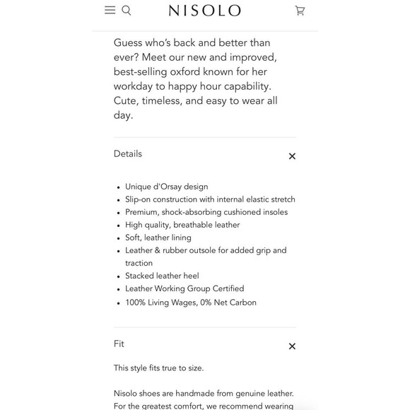 Nisolo Sz 8 Brandy Brown Leather Emma d'Orsay Oxford Flat Slip On Collegiate - Picture 6 of 6